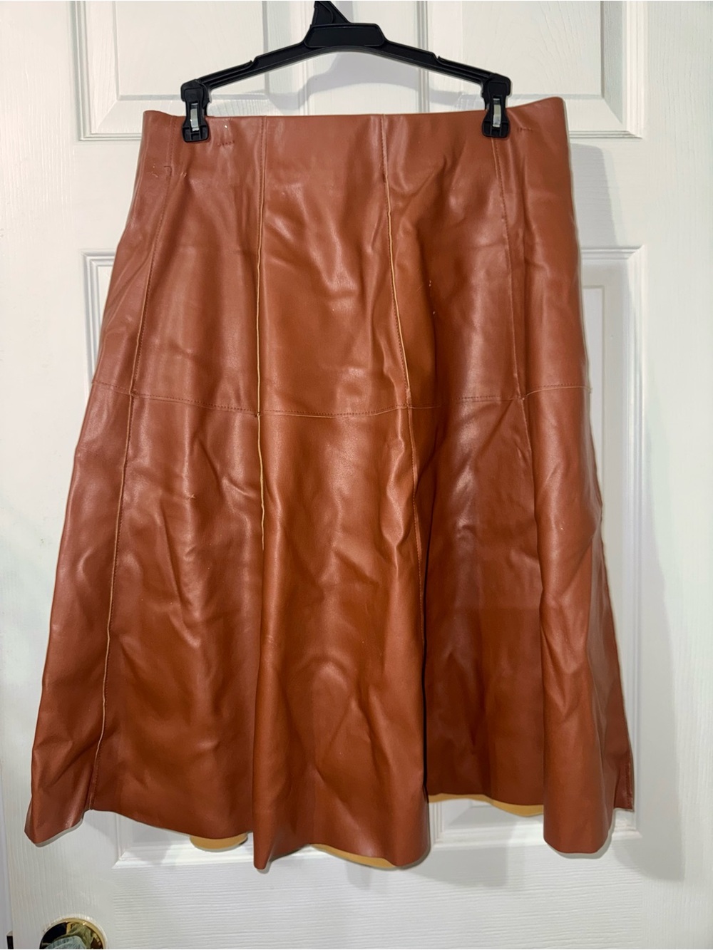 Women’s Faux Leather A-Line Skirt by One5One